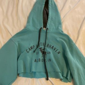 Cropped teal hoodie🦋